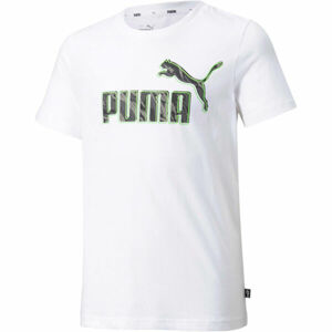 Puma GRAPHIC TEE B Chlapecké triko, Bílá,Černá,Světle zelená, velikost