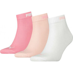 Puma 3PPK RŮŽOVÉ-NÍZKÉ Ponožky, Bílá,Lososová,Růžová, velikost 39-42