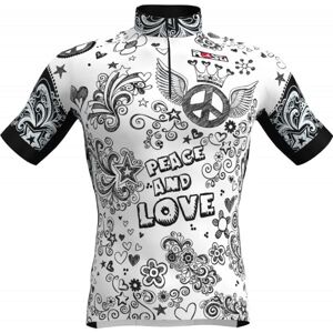 Rosti PEACE AND LOVE Pánský cyklistický dres, bílá, velikost 4XL