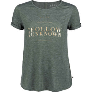 Roxy CALL IT DREAMING Dámské triko, Tmavě zelená,Zlatá, velikost XS