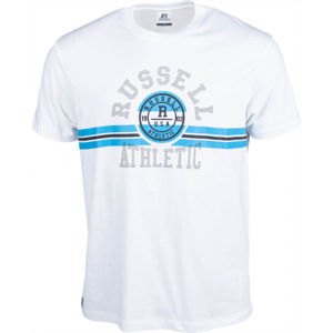 Russell Athletic COLLEGIATE STRIPE CREWNECK TEE SHIRT Pánské tričko, Bílá,Modrá,Černá, velikost XXL