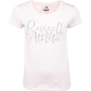 Russell Athletic CREWNECK WOMEN T-SHIRT Dámské tričko, Růžová,Stříbrná, velikost S