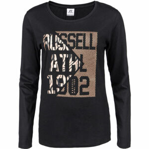 Russell Athletic L/S CREWNECK TEE SHIRT Dámské tričko, Černá,Zlatá, velikost L