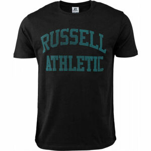 Russell Athletic S/S TEE BLK Pánské tričko, Černá,Modrá, velikost XL