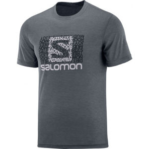 Salomon EXPLORE GRAPHIC SS TEE M šedá 2XL - Pánské triko
