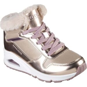 Skechers UNO - COZY ON AIR Dětská zimní obuv, zlatá, velikost 29