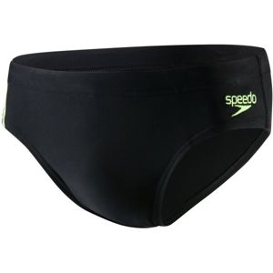 Speedo PLACEMENT 7CM BRIEF Pánské plavky, Černá,Světle zelená, velikost 7
