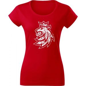 Střída LOGO LEV PATINA CIHT Dámské triko, červená, velikost XL