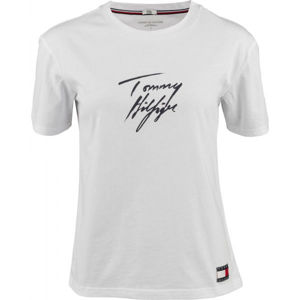 Tommy Hilfiger CN TEE SS LOGO bílá M - Dámské tričko