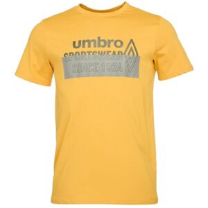 Umbro LINEAR BOX LOGO GRAPHIC TEE Pánské triko, žlutá, velikost XL