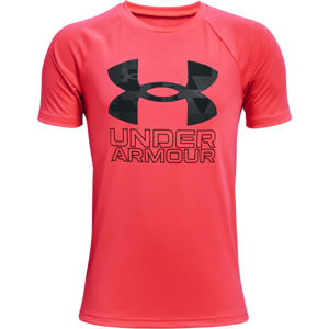 Under Armour TECH HYBRID Chlapecké triko, červená, velikost